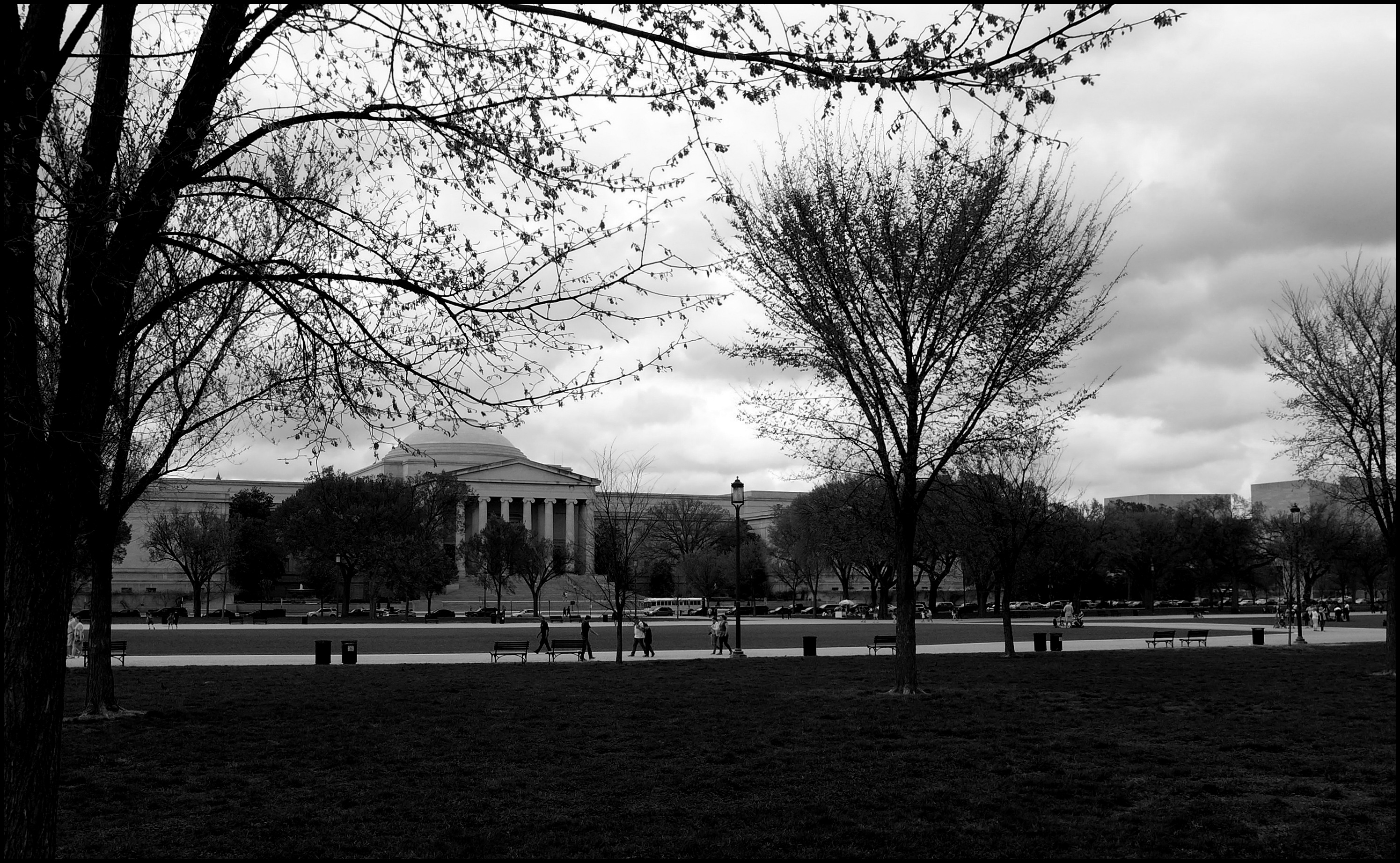 Black and white photograph, Stormy Day - of the National Gallery of Art