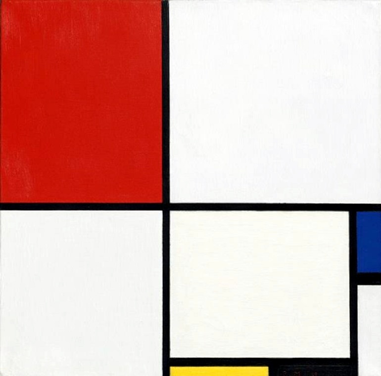 Piet Mondrian's Composition No. III, with Red, Blue, Yellow, and Black, 1929